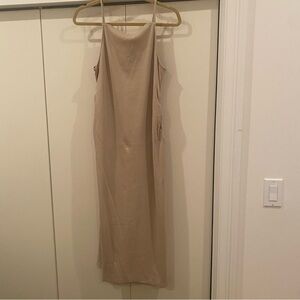 Oldnavy Taupe Ribbed Midi Maternity Dress